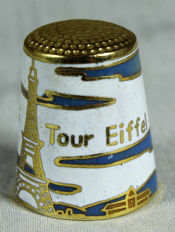 Cloisonne enameled thimble - Paris