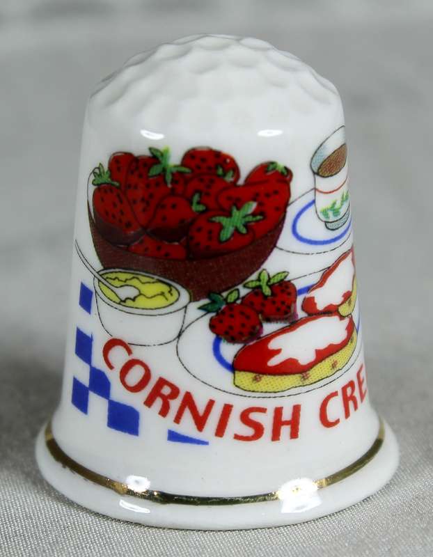 Advertising thimble - Cornish cream tea