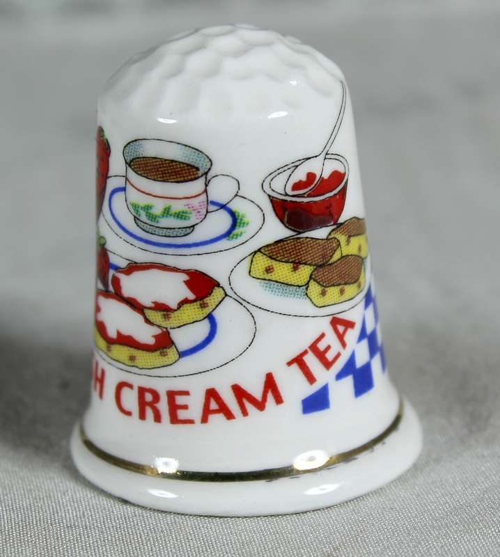 Advertising thimble - Cornish cream tea
