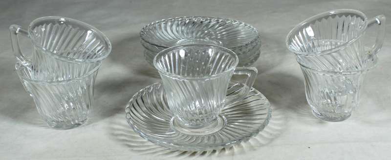 Set of five demitasse glass duo's