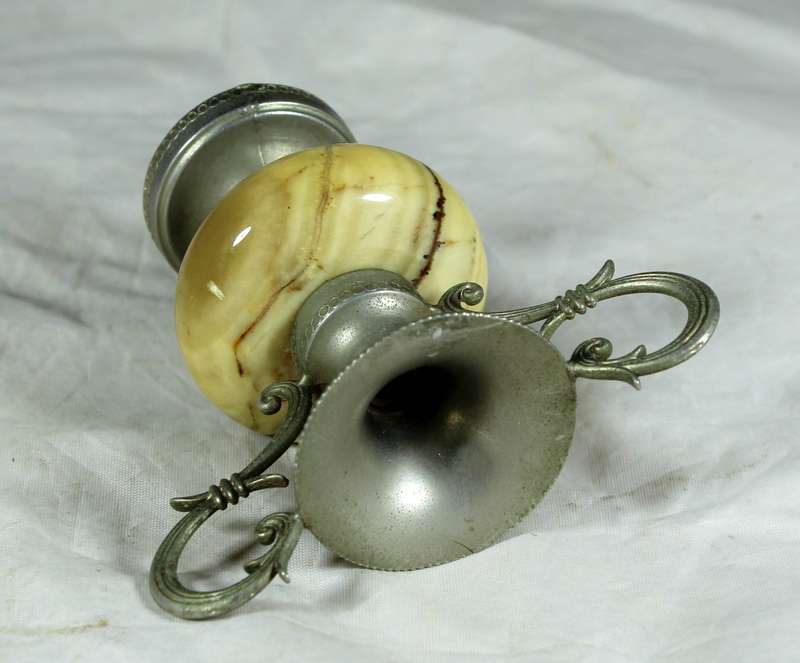 Onyx and brass vessel by Ewelco