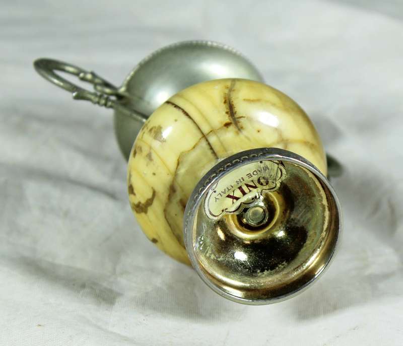 Onyx and brass vessel by Ewelco