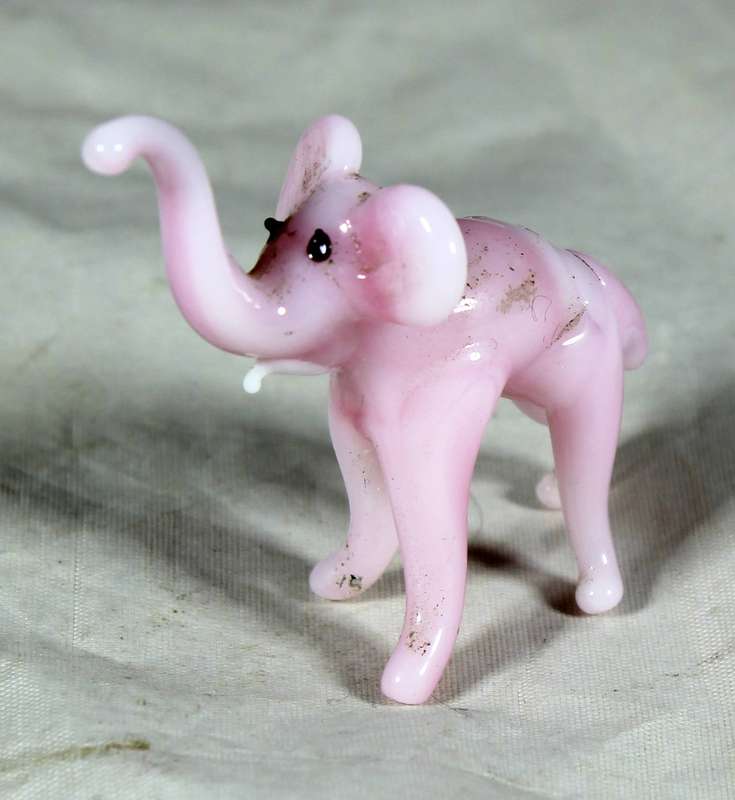 Miniature glass elephant