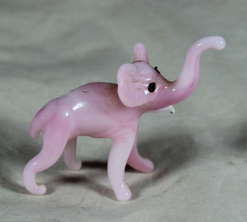 Miniature glass elephant