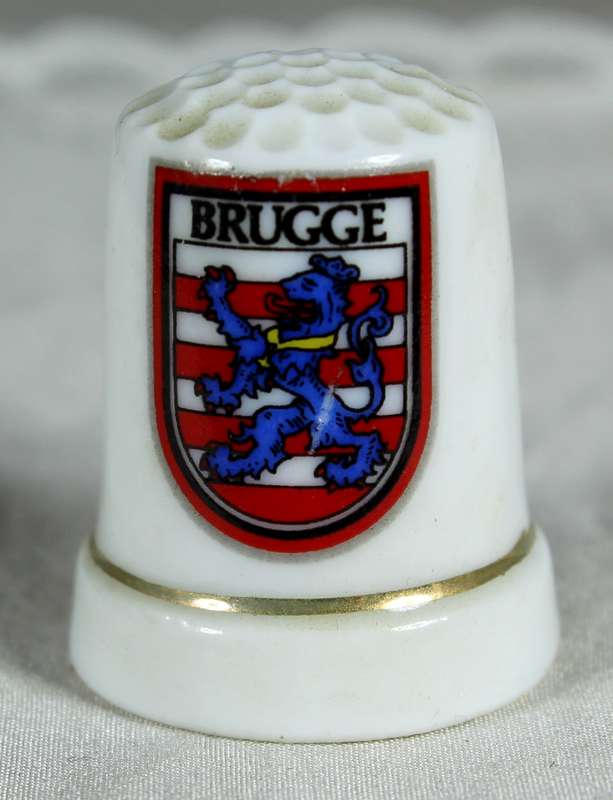Bone China thimble - Brugge