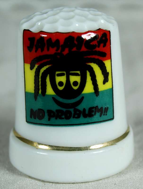 Bone China thimble - Jamaica - no problem