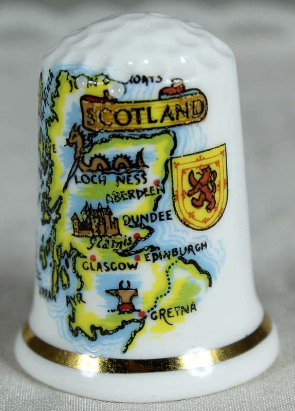 Bone China thimble - Drumnadrochit - Scotland