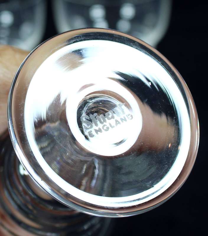 Set of six Stuart crystal liqueur glasses