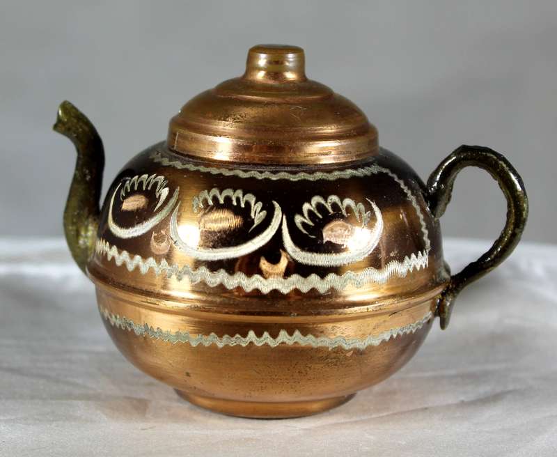 Mini painted copper kettle