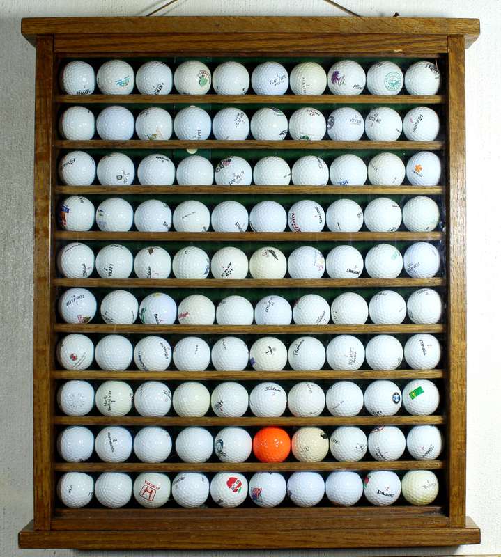 Golf balls framed display of 100 balls