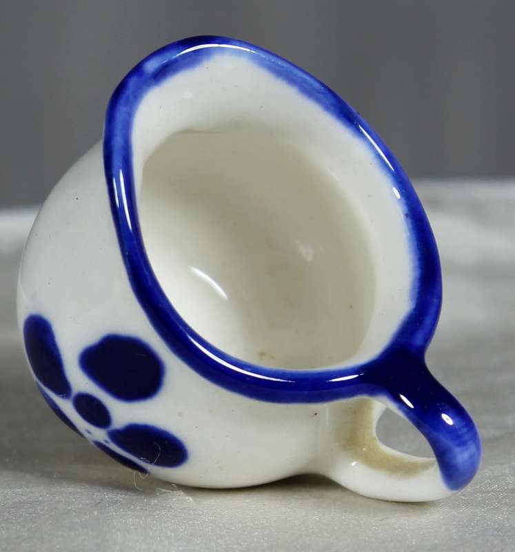 Miniature white & blue jug