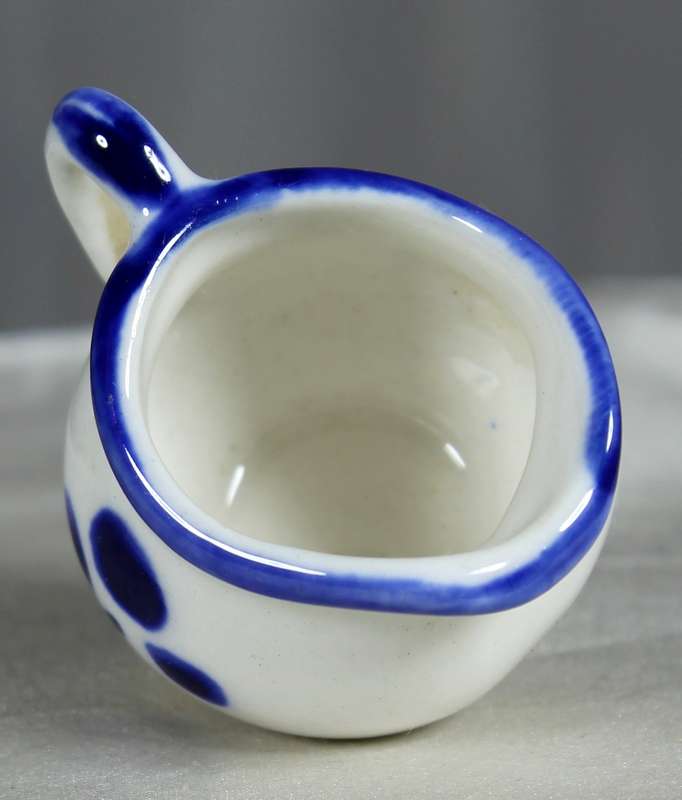 Miniature white & blue jug