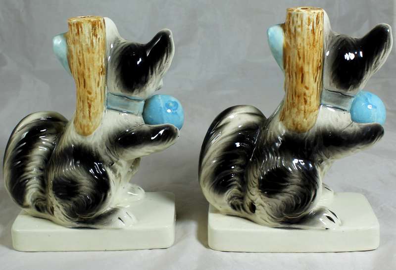 Doggie Book ends ( Scottish Terriers) & Small Thin Candle Holders
