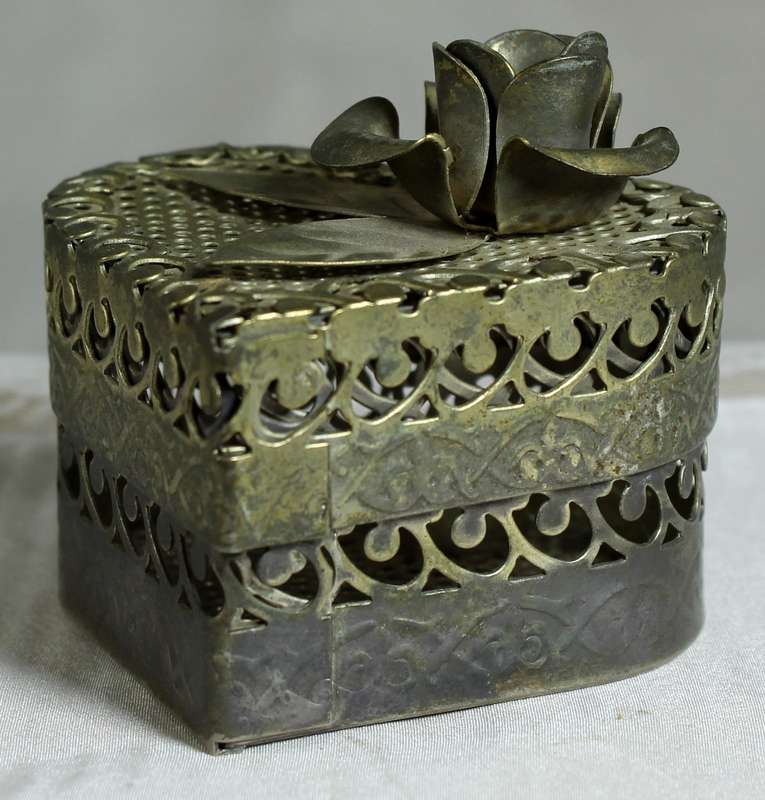 Vintage Heart Shaped Trinket Box