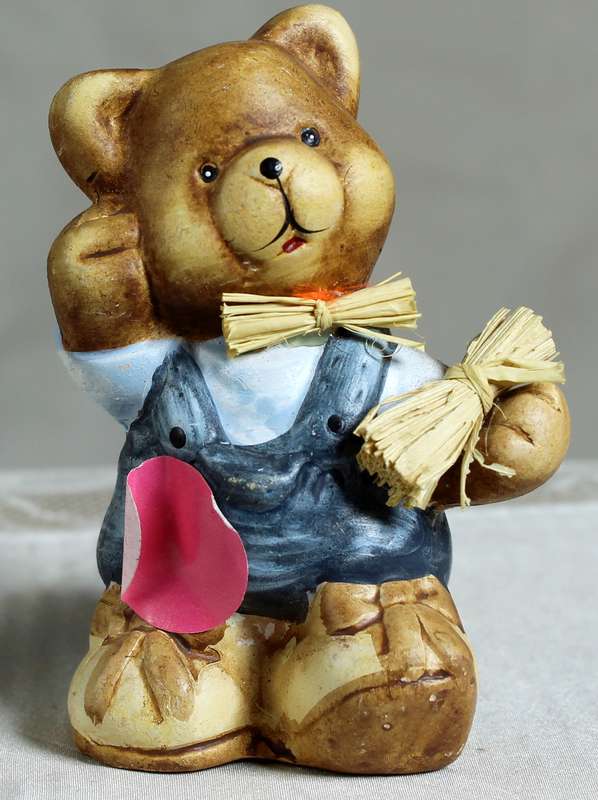 Farmer Bear ornament Carrying Hay