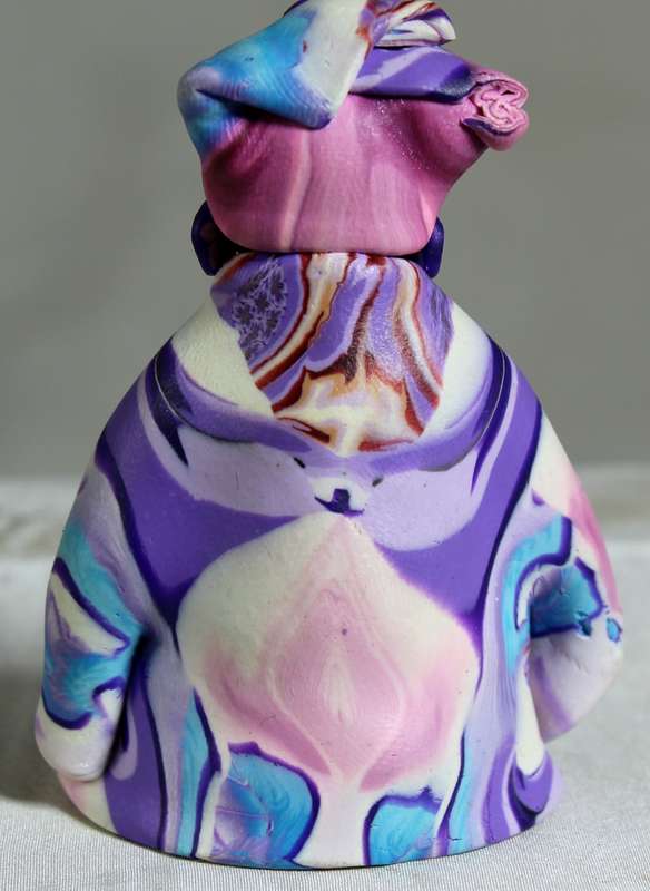 Semi-precious Stone & Clay Figurine - Purple, Pink, Blue