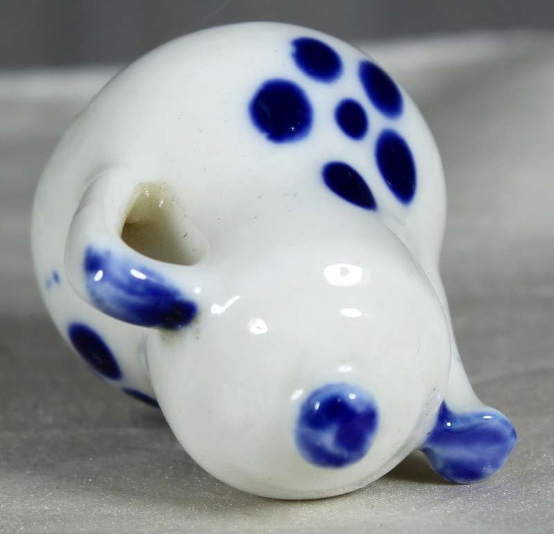 Miniature white & blue coffee kettle