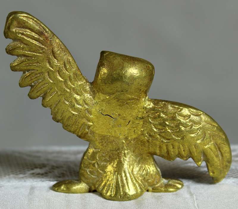 Miniature Owl  With Spread Wings - Brass - Lead Filled