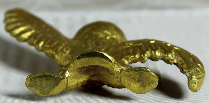 Miniature Owl  With Spread Wings - Brass - Lead Filled