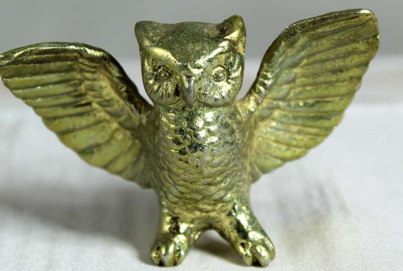 Miniature Owl  - Brass - Lead Filled