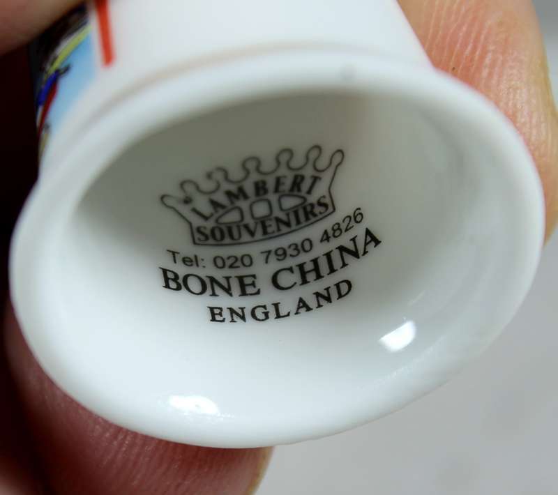 Bone China thimble - Lambert - Paignton Devon