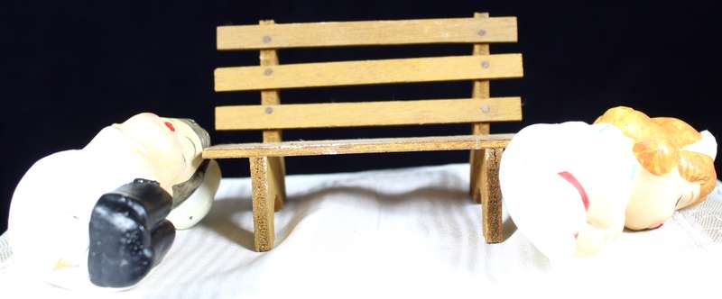 Kissing Doctor and Nurse on Bench