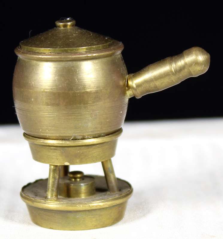 Miniature Brass Pot On A Burner