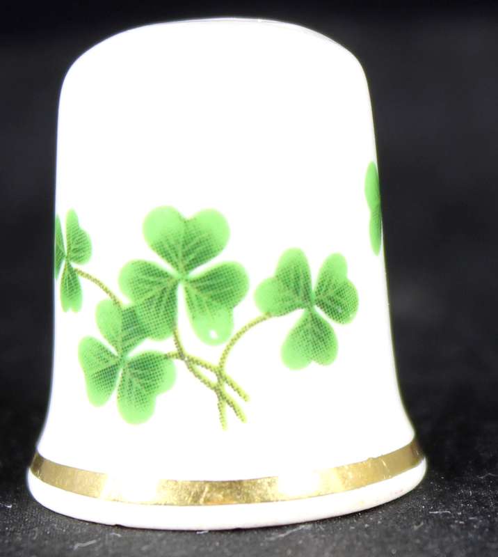 Porcelain Thimble - Petite Collection - Irish Clover