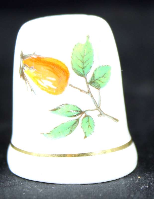 Porcelain Thimble - Ahlandale - Orange Flower
