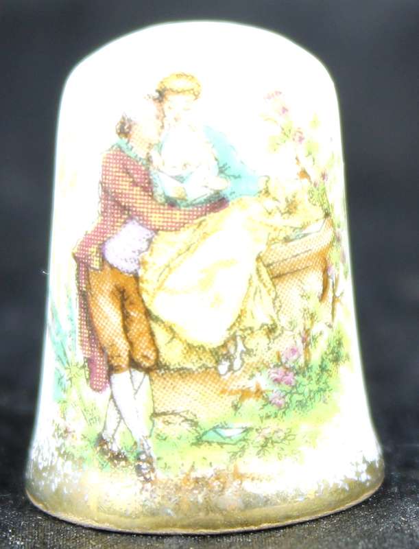 Porcelain Thimble - Newhall - Victorian Couple