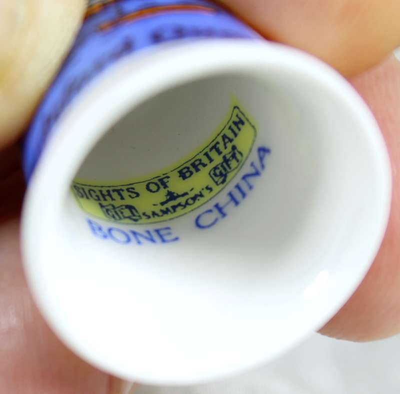 Bone China thimble - sights of Britain - Mudeford Quay