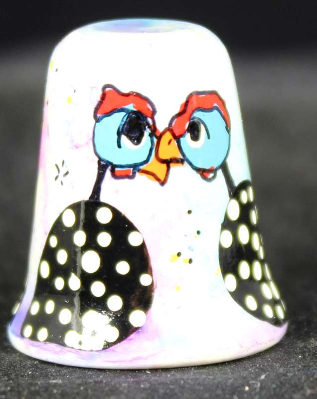Hand Painted Thimble - Angie - Kissing Fowls