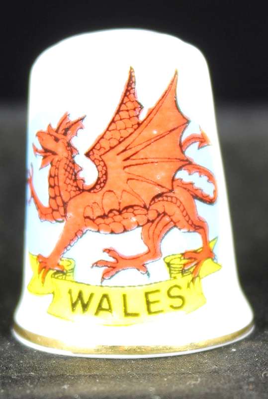 Porcelain Thimble - Birchcroft - Wales