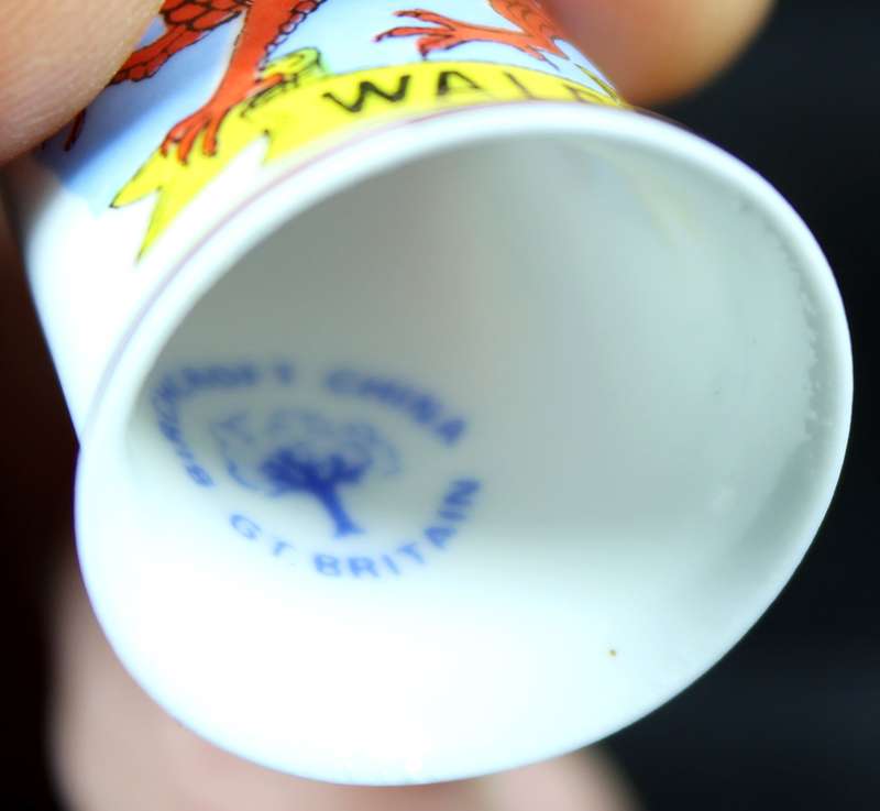 Porcelain Thimble - Birchcroft - Wales