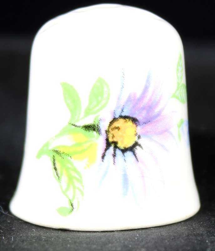 Porcelain Thimble - Purple Flower