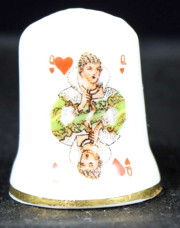 Porcelain Thimble - Queen of Hearts