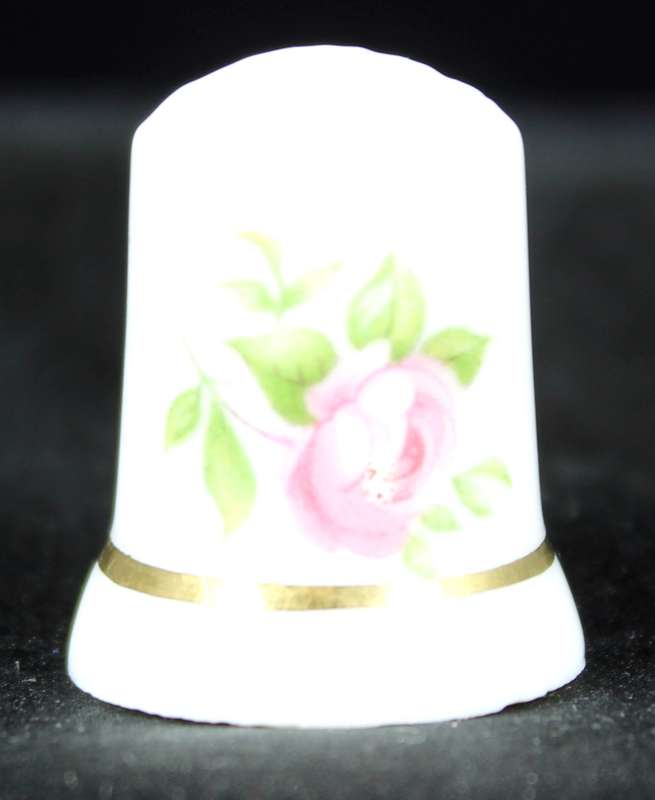Porcelain Thimble - Pink Rose