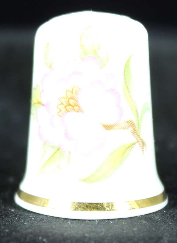 Porcelain Thimble - Pink Flower