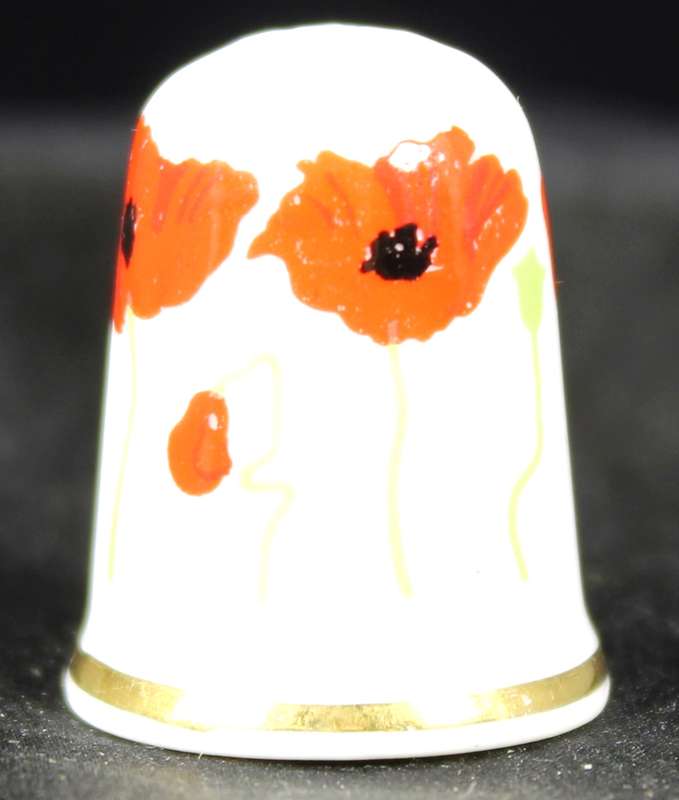 Porcelain Thimble - Queens - Poppy
