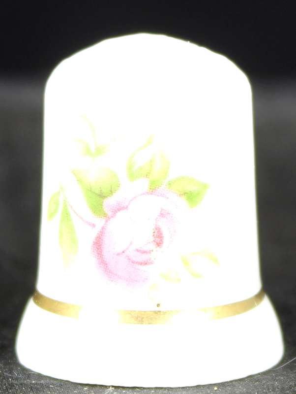 Porcelain Thimble - Pink Rose