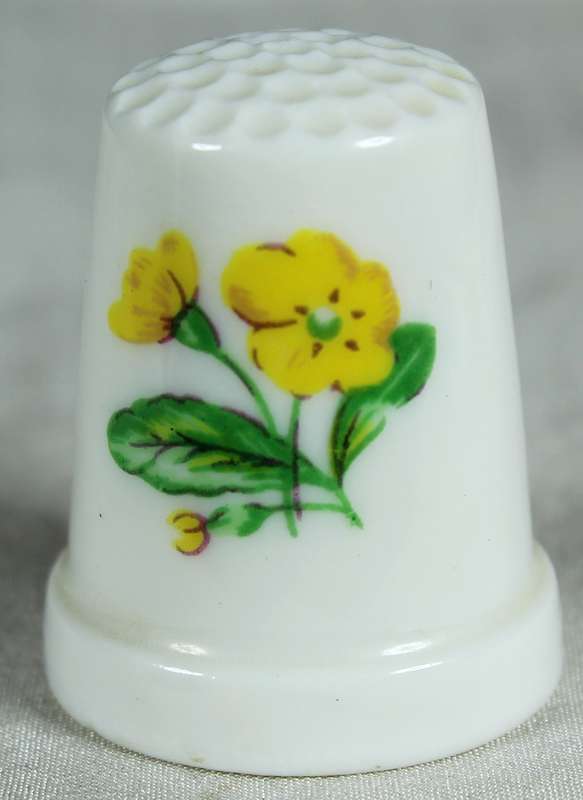 Bone China thimble - yellow flowers