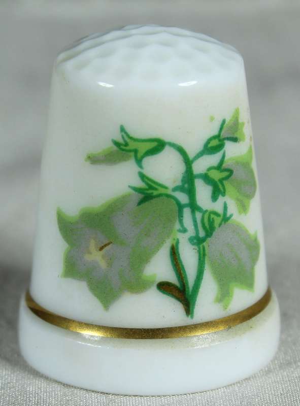 Bone China thimble - grey tulips