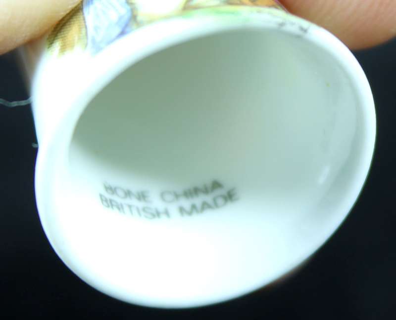 Porcelain Thimble - Seated Victorian Courting Couple