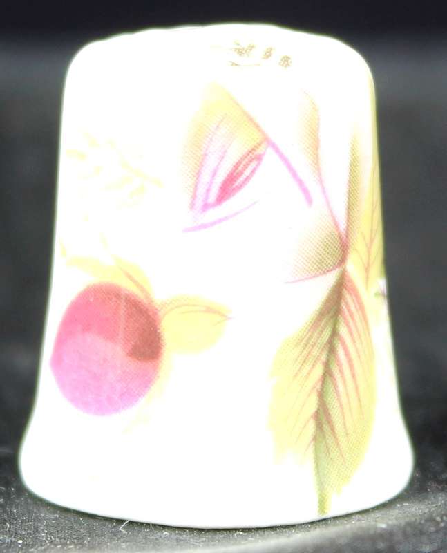 Porcelain Thimble - Pink & Purple Flowers