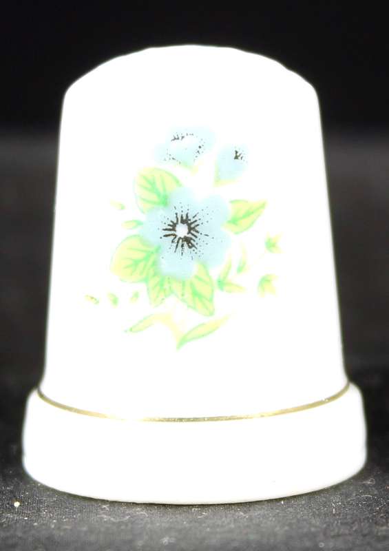 Porcelain Thimble - Purple Flower