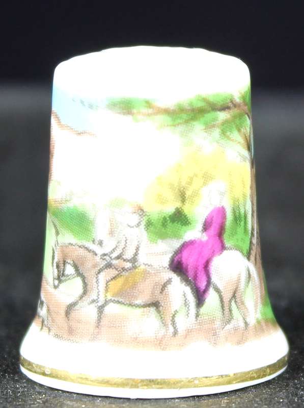 Porcelain Thimble - Farm Scene
