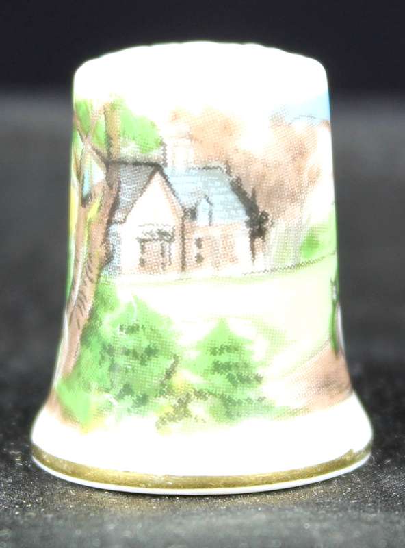 Porcelain Thimble - Farm Scene
