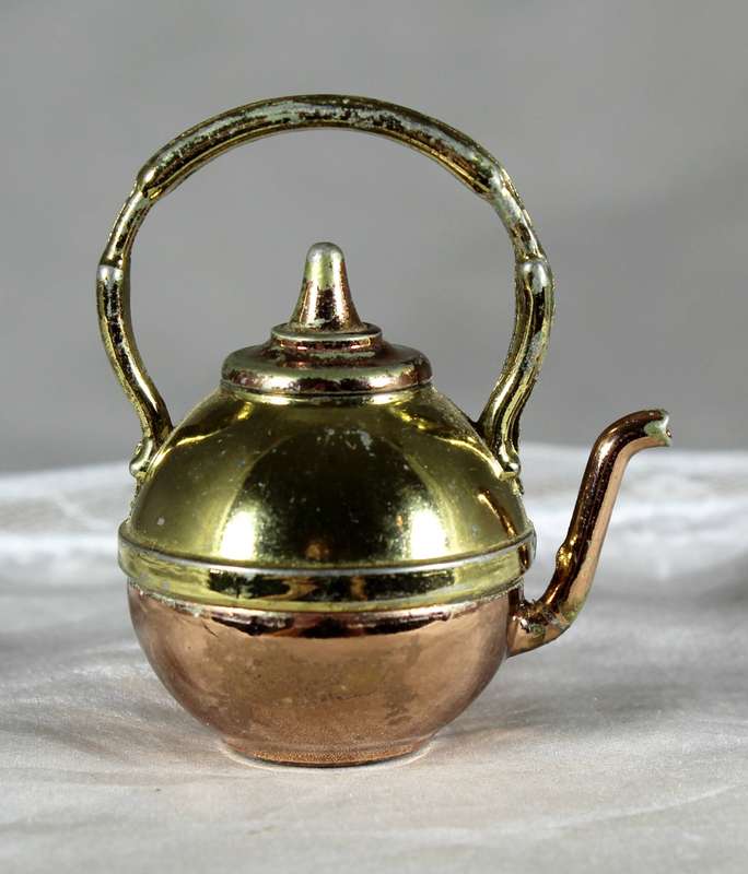 Miniature brass and copper coffee pot