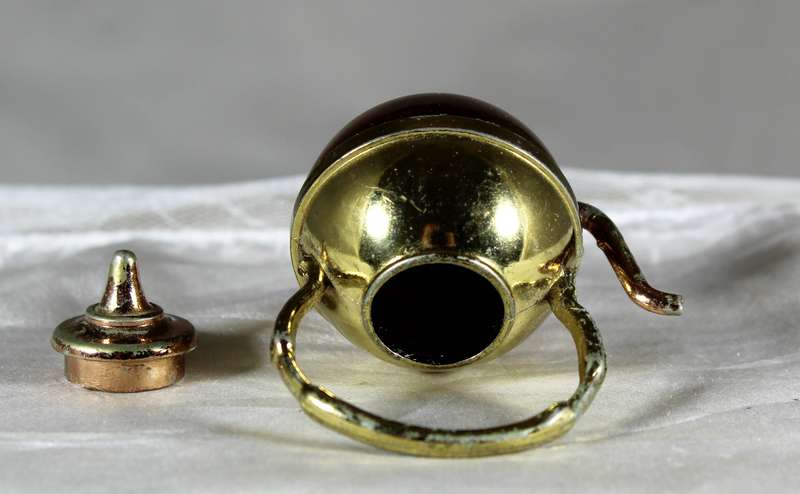 Miniature brass and copper coffee pot