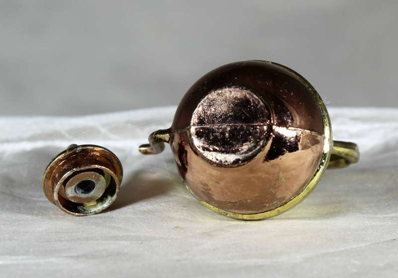 Miniature brass and copper coffee pot